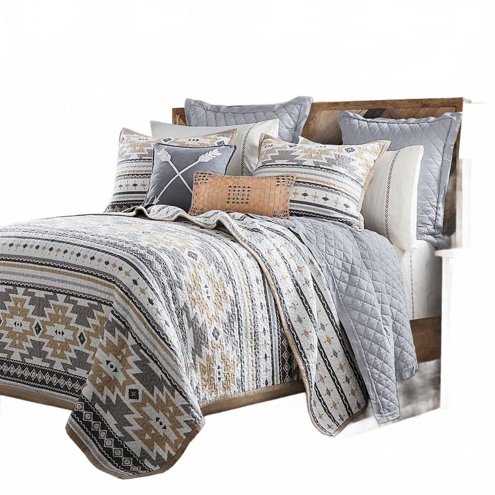 NEW HIEND ACCENTS desert sage reversible quilt set in multi